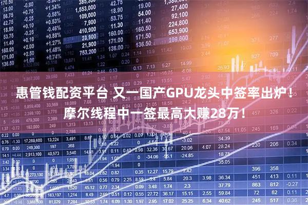 惠管钱配资平台 又一国产GPU龙头中签率出炉！摩尔线程中一签最高大赚28万！