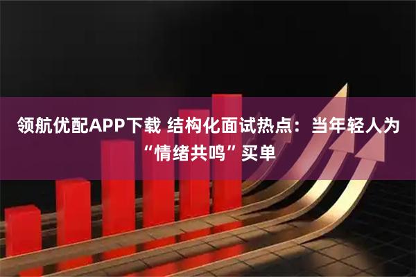 领航优配APP下载 结构化面试热点：当年轻人为“情绪共鸣”买单